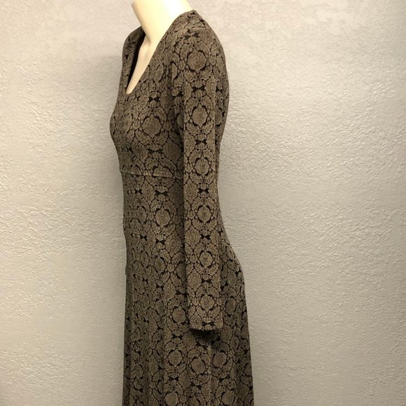 NOS Vintage Rabbitt Rabbitt Rabbitt Slinky Floral Maxi Dress - Picture 2 of 4